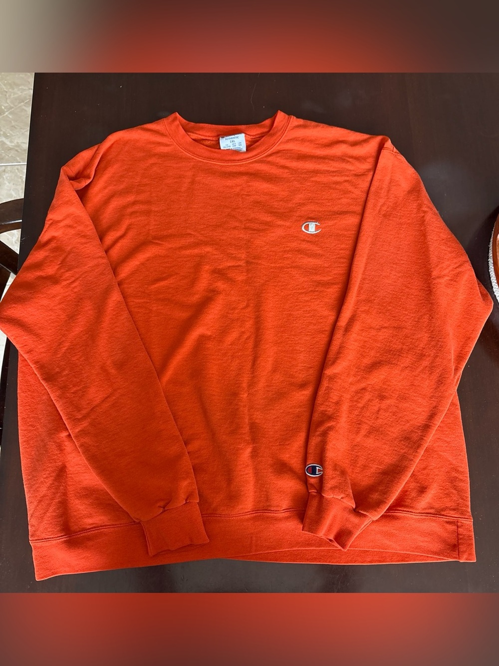 Vintage Champion Orange Crewneck Sweatshirt 2XL Unisex